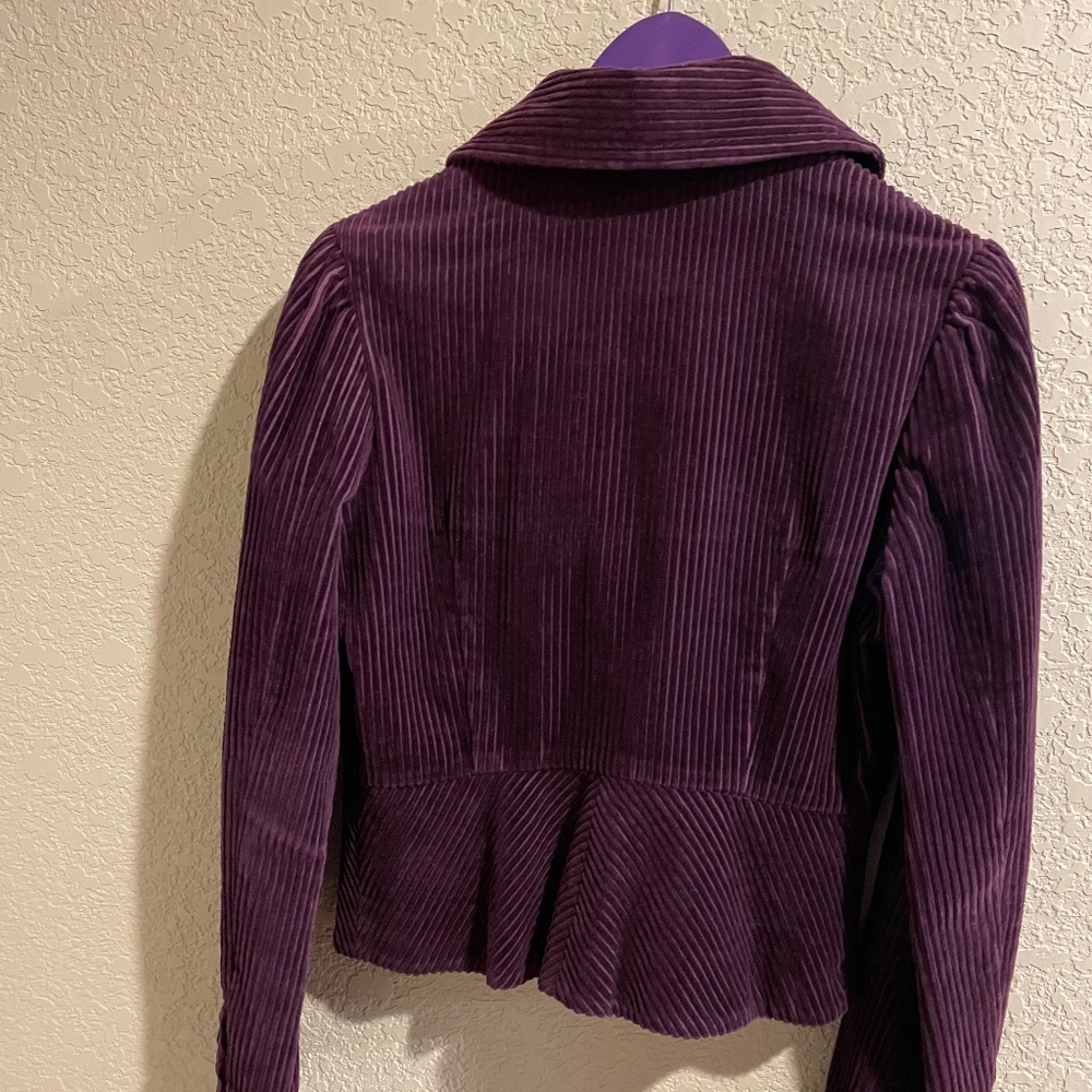 Plum corduroy jacket.  So cute